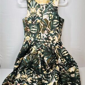 H&M Green and Cream Sleeveless A-Line Sundress